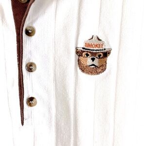 Vintage Cream and Brown Polo Shirt